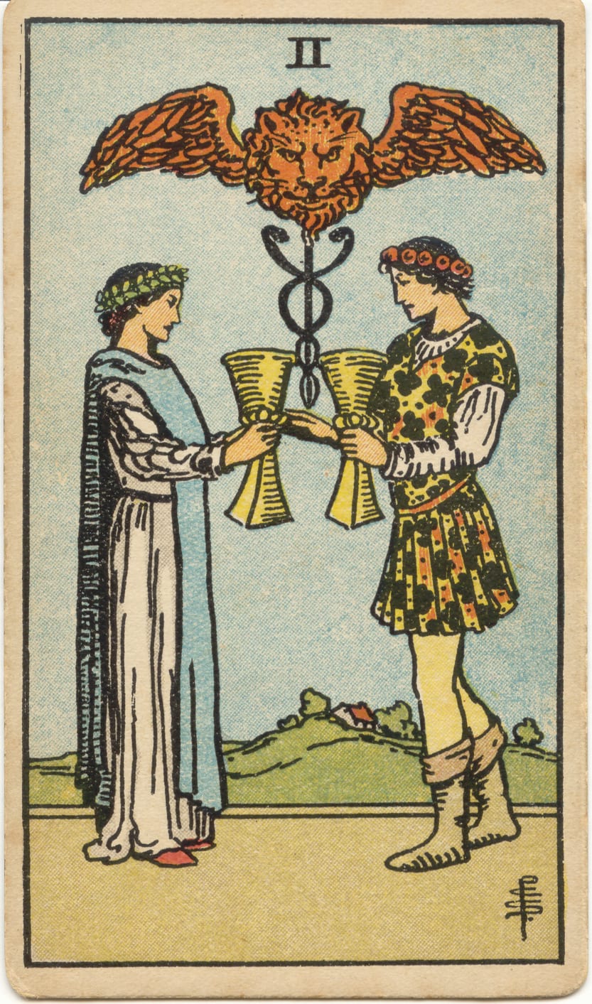 Dois de Copas, tarot Rider–Waite–Smith