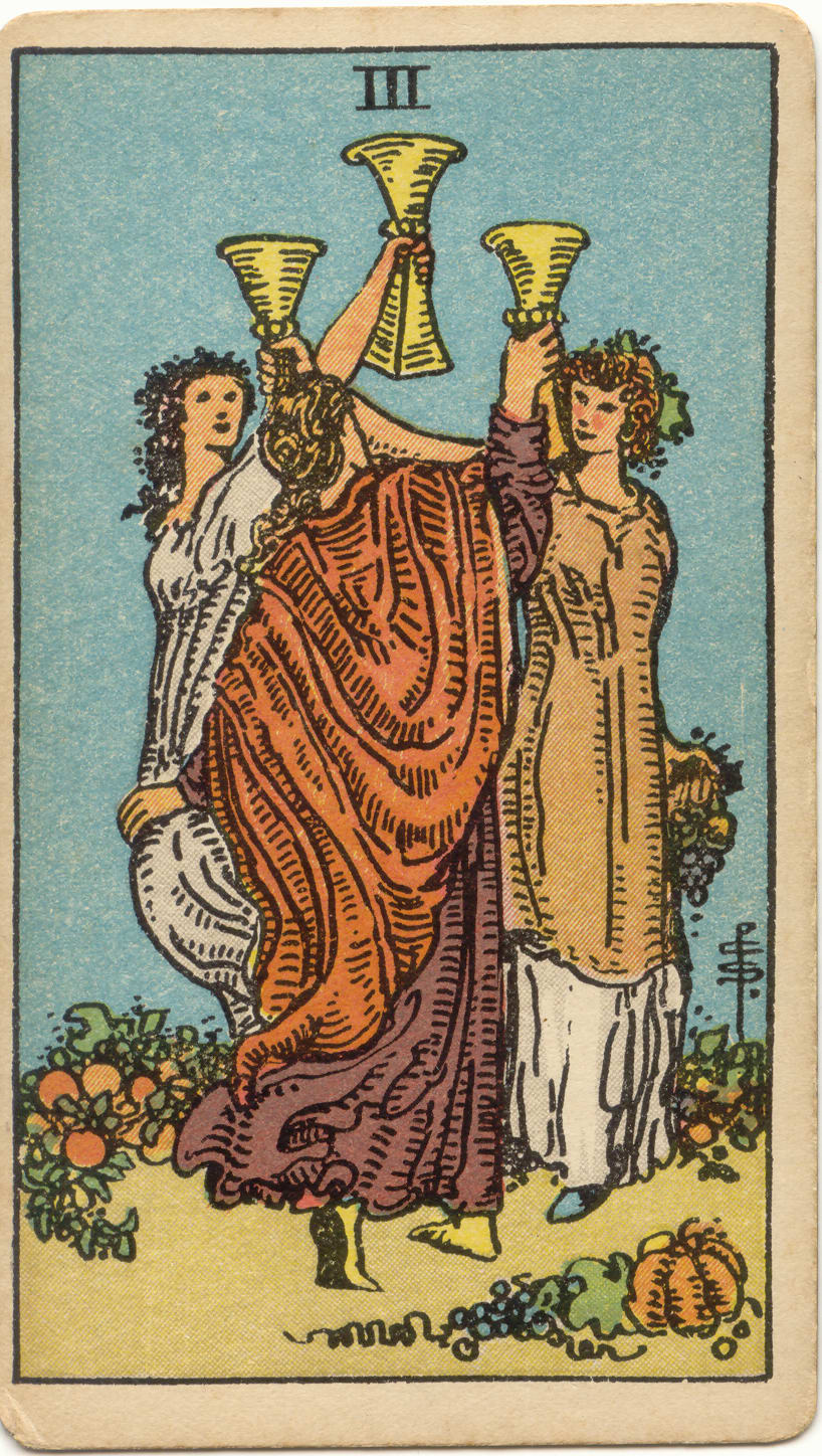 Três de Copas, tarot Rider–Waite–Smith