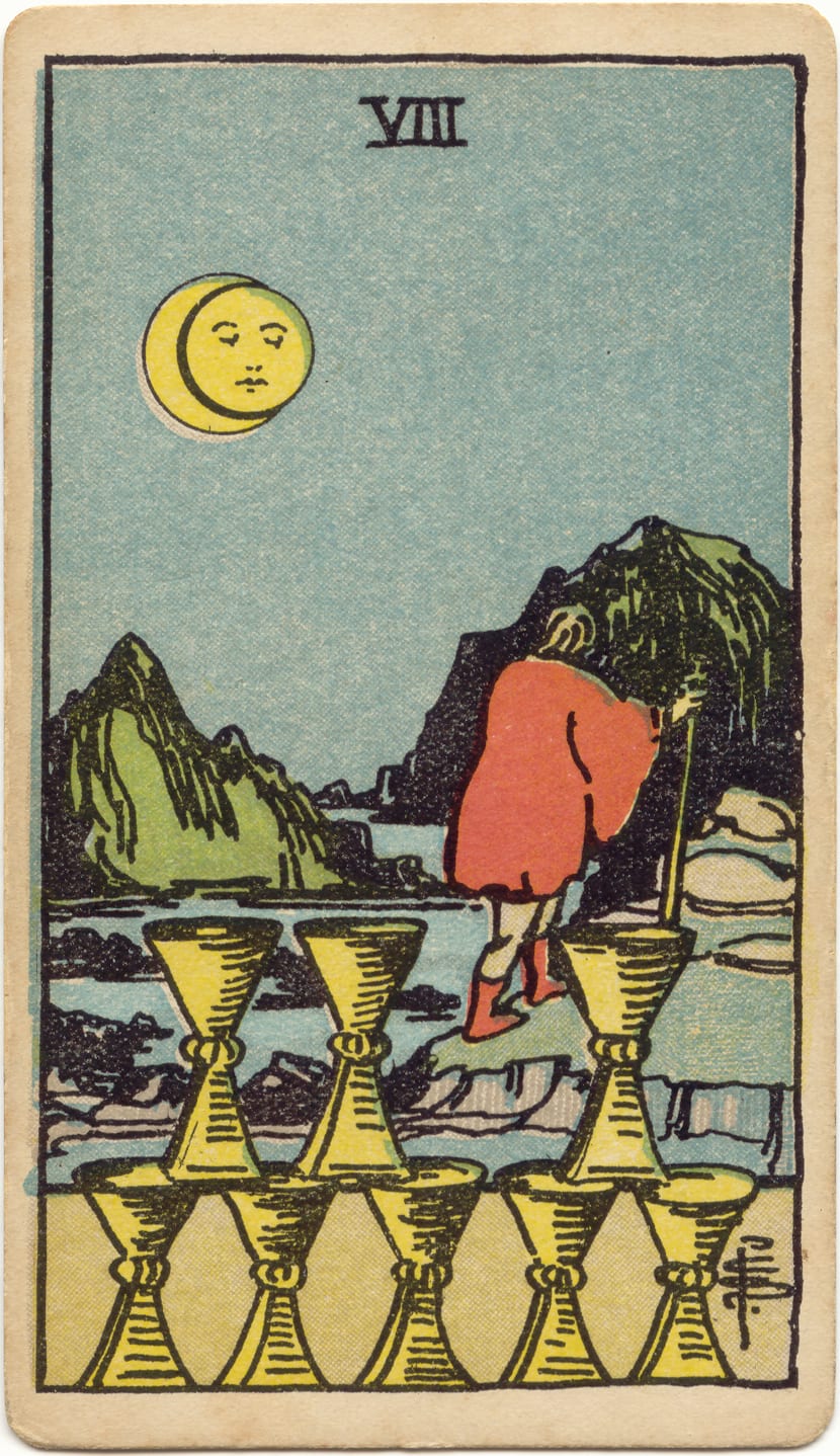 Oito de Copas, tarot Rider–Waite–Smith