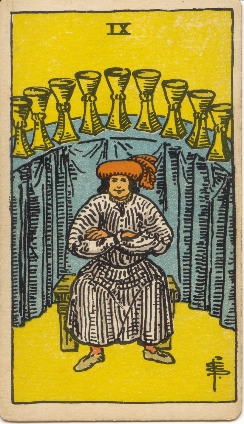 Nove de Copas, tarot Rider–Waite–Smith