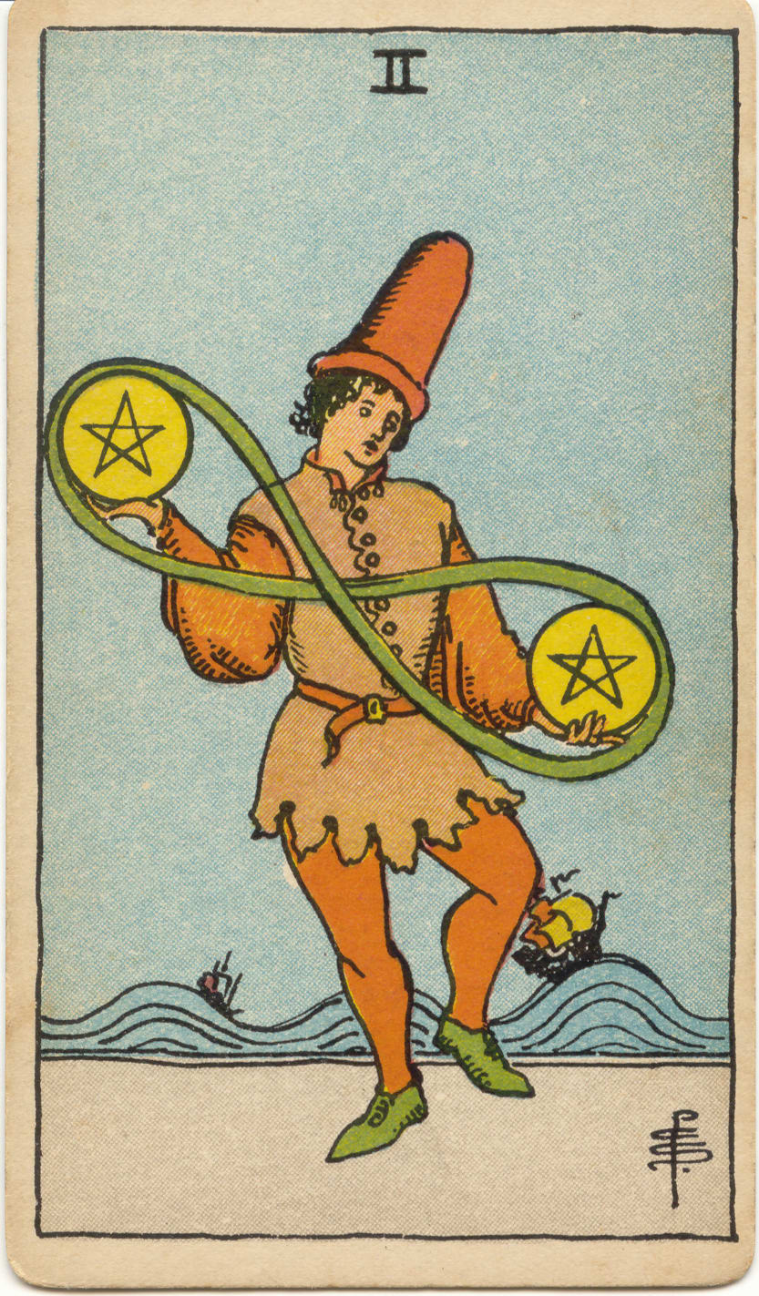 Dois de Ouros, tarot Rider–Waite–Smith