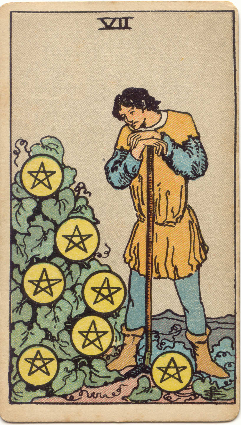 Sete de Ouros, tarot Rider–Waite–Smith