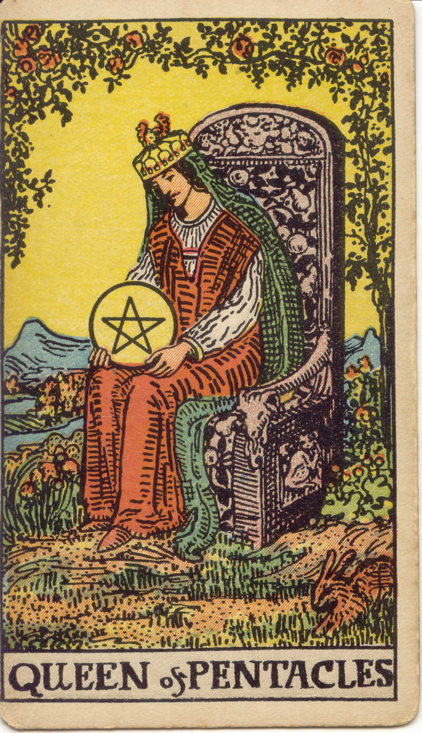 Rainha de Ouros, tarot Rider–Waite–Smith
