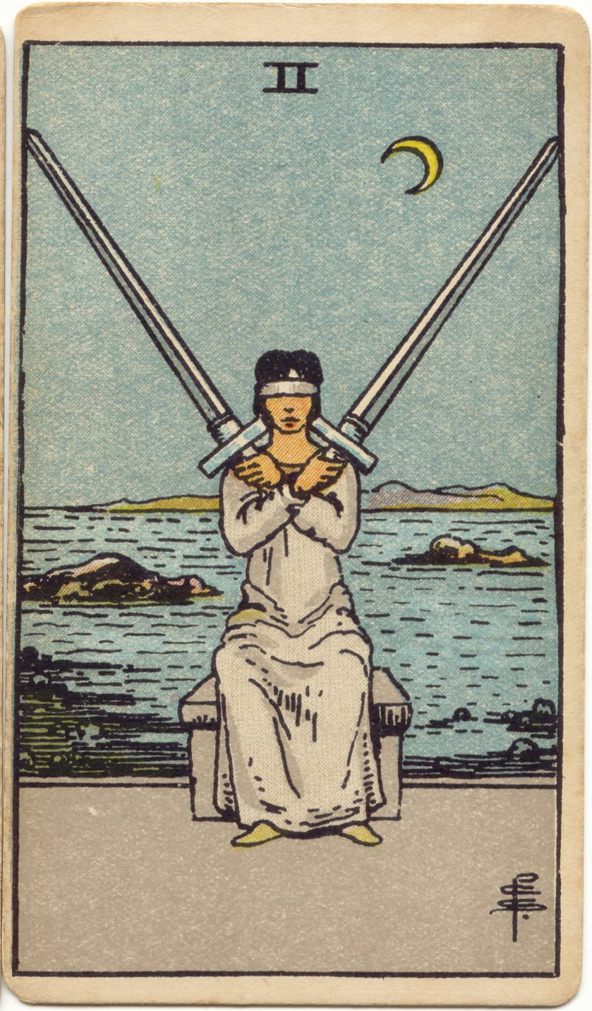 Dois de Espadas, tarot Rider–Waite–Smith