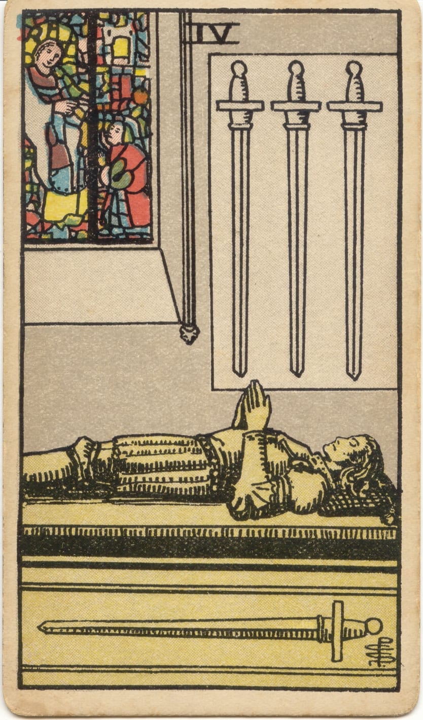 Quatro de Espadas, tarot Rider–Waite–Smith