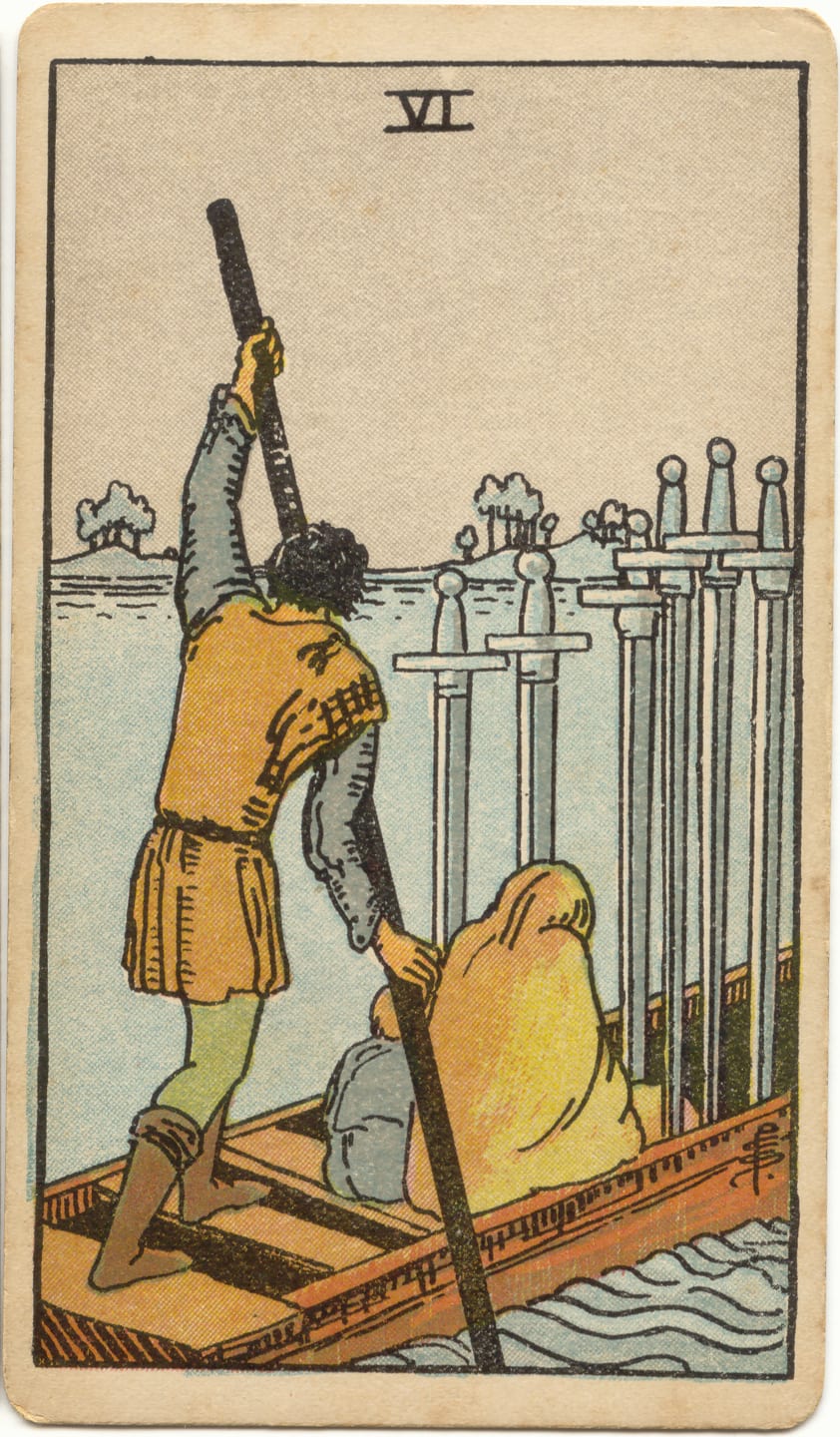 Seis de Espadas, tarot Rider–Waite–Smith