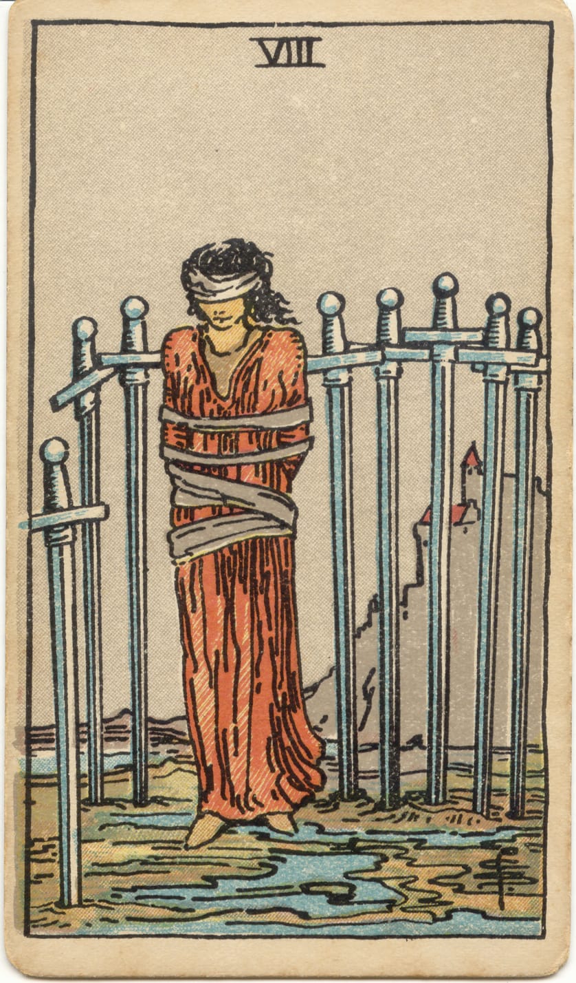Oito de Espadas, tarot Rider–Waite–Smith