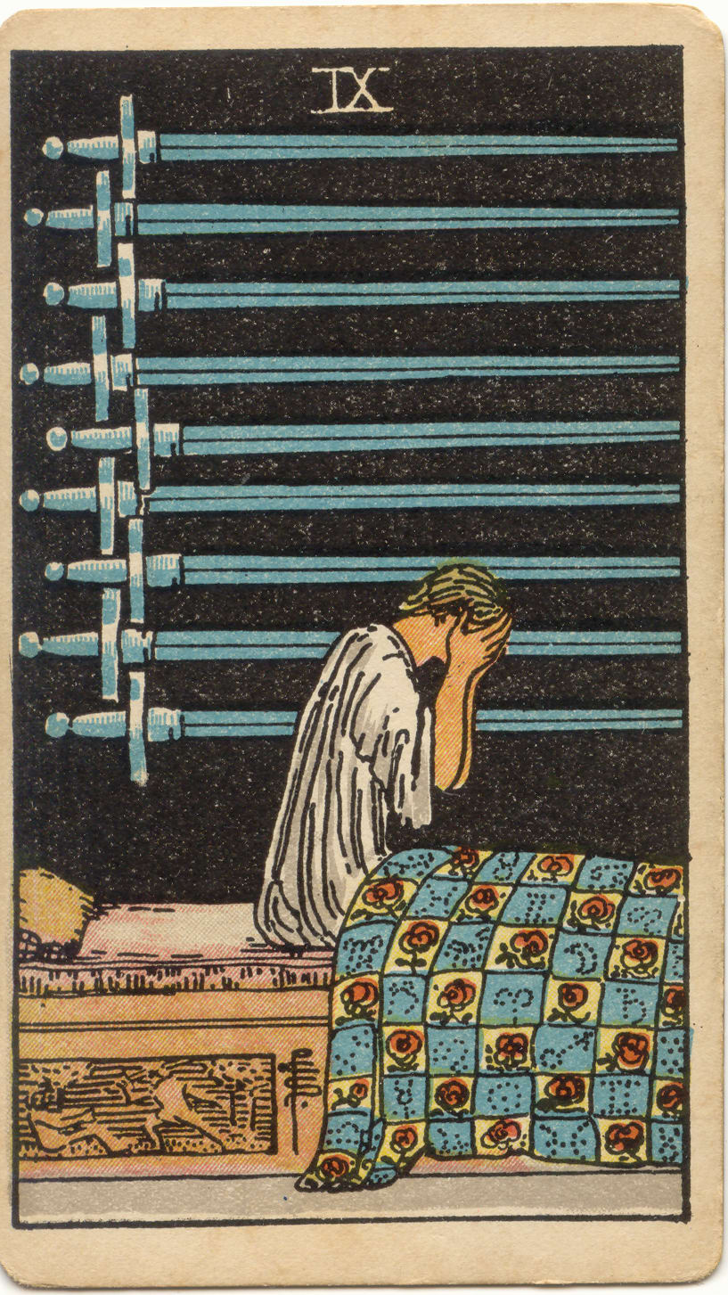 Nove de Espadas, tarot Rider–Waite–Smith