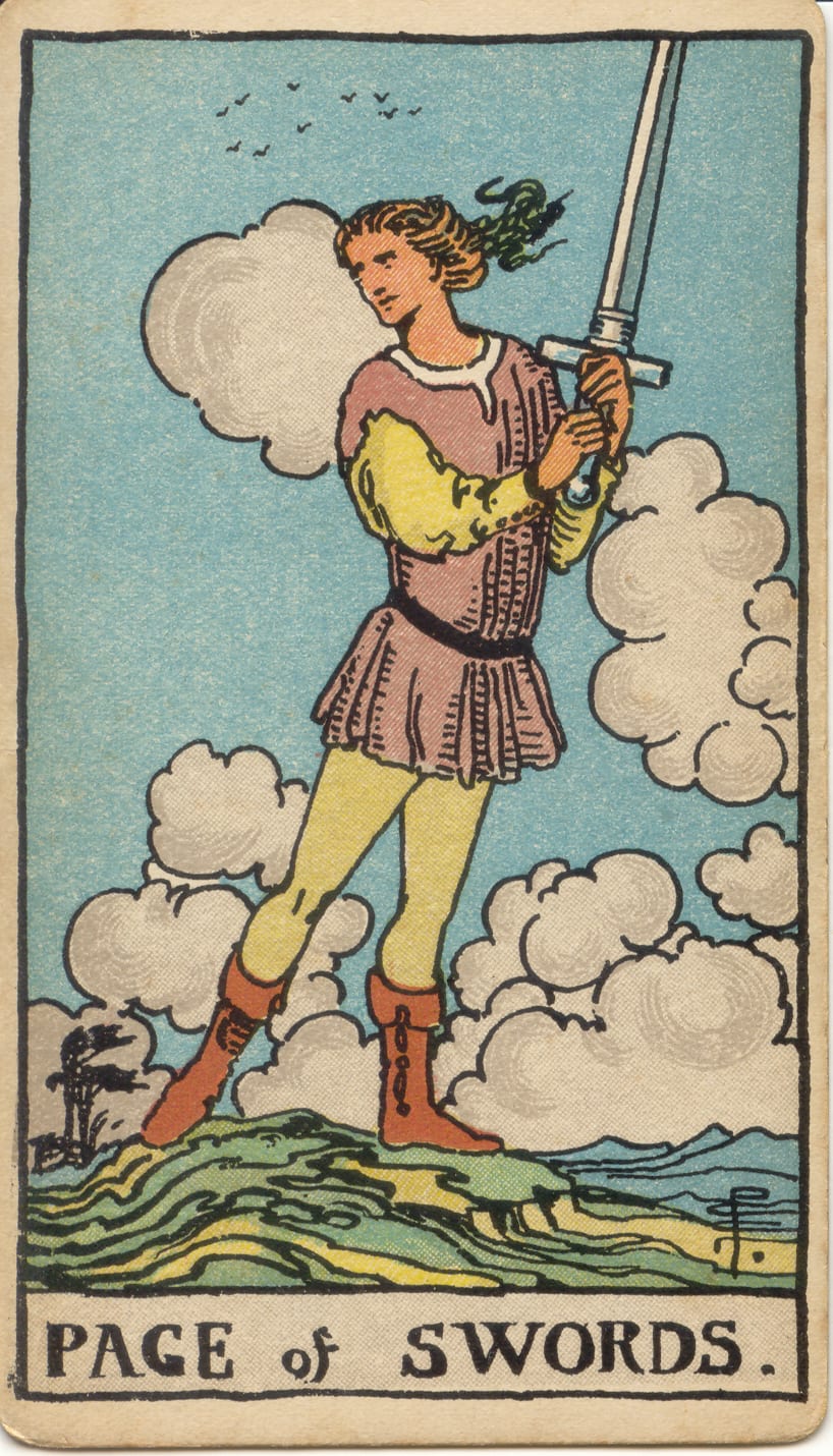 Valete de Espadas, tarot Rider–Waite–Smith