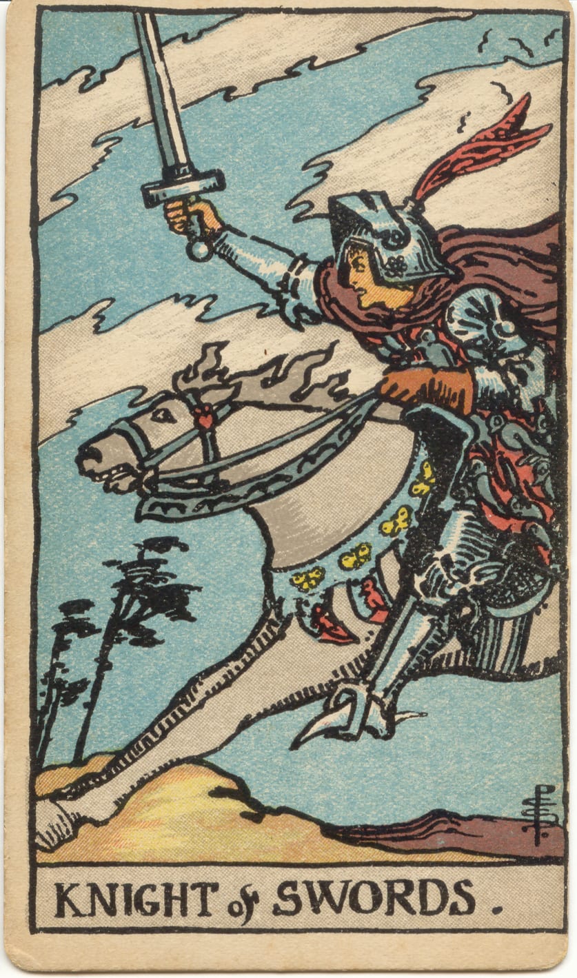 Cavaleiro de Espadas, tarot Rider–Waite–Smith