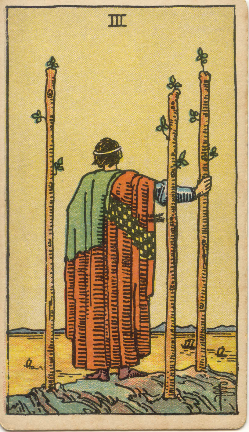 Três de Paus, tarot Rider–Waite–Smith