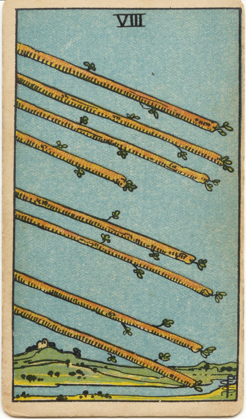 Oito de Paus, tarot Rider–Waite–Smith