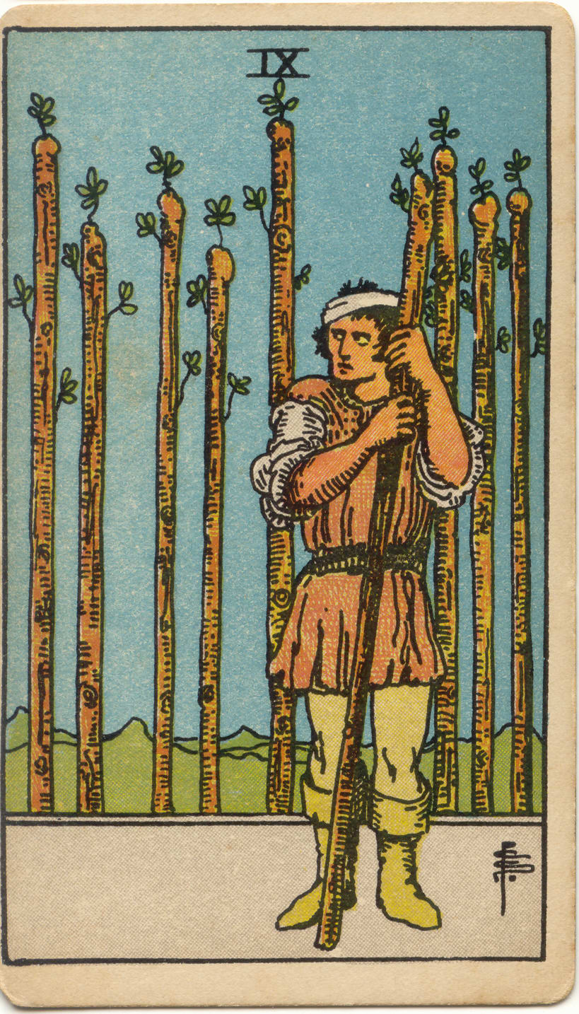 Nove de Paus, tarot Rider–Waite–Smith